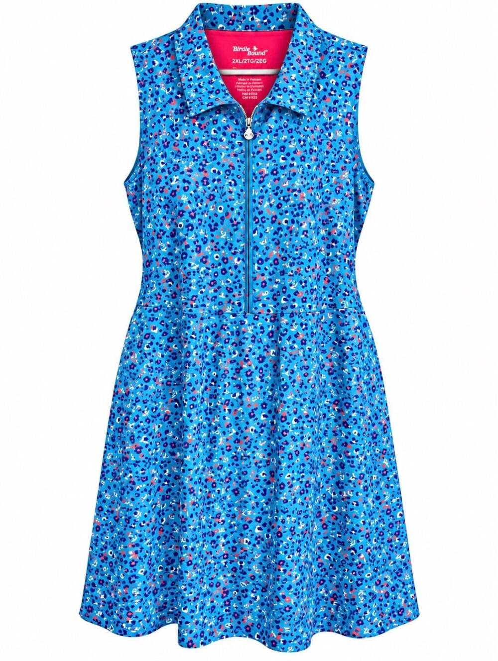 Birdie Bound Ida Sleeveless Polo Dress Size 2XL Blue Floral